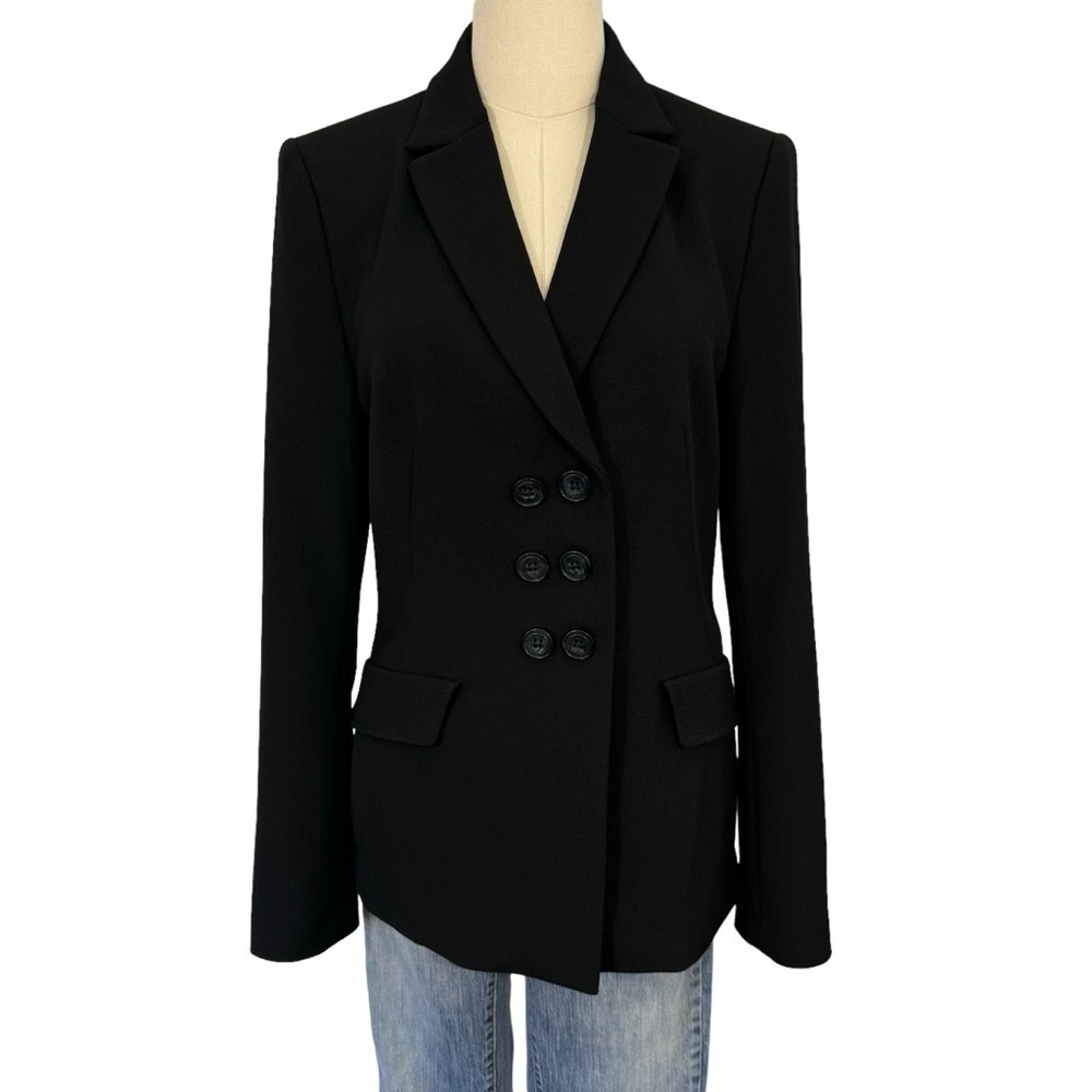 Dorothee Schumacher Double Breasted Blazer Womens L Black Suit Jacket Preppy EUC